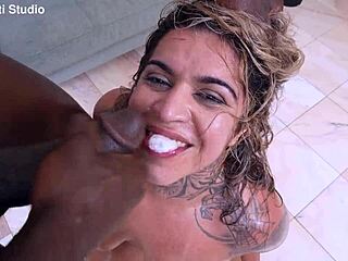 whoa this mamacita gets ripped apart in mega 9on1 gangbang destruction!