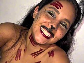 Fuck tight virgin in Halloween room