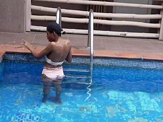 she swims then takes that massive bbc deep inside her tight spot