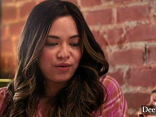 Deeper i go as curvy scarlett alexis gets spit-roasted hard in mmf debut threesome