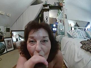 whoa that blue eyed pawg with huge natural butt strips her clothes rips them off and delivers wet pov blowjob