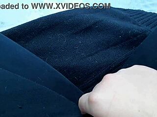 Jerking off in public park right near people feels so risky!