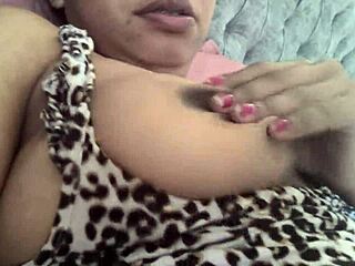 My sweaty brunette mommy flaunts big natural tits all night, fingering her juicy pussy till squirting orgasms