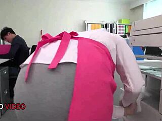 hey chihiro akino, asian office lady deepthroats cock at work now