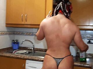 big ass bodybuilder babe gets rimmed deepthroated and milked creamy