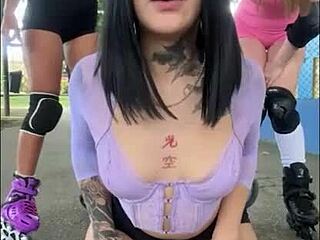 Naughty Latinas Flash Tits Publicly Before Dripping Pussy Lesbian Threesome