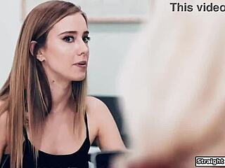 Stepmom's Boss Fingers Blonde Teen's Shaved Pussy Hard