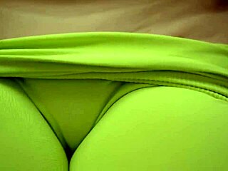 close-up of my curvy juicy puffy tight wet pussy lips rubbing hard in soaked leggings homemade