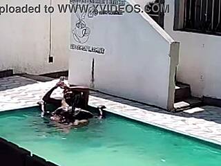 Neighbor Wife Flashed Tanned Ass Fucked by Black Bull Poolside Cuckold