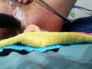 Playful ass toys stretch tight hole for solo anal masturbation fun