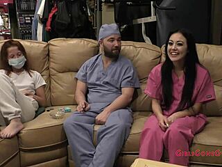 blaire celeste's backstage procedure with shaved pussy close-up