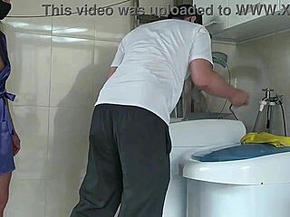 Huge Cock Handyman Pounds Married Client's Big Pussy After Washing Machine Fix