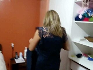 beautiful stepmom dresses for party then strips teasingly