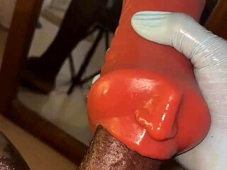 stockings on, deepthroating my bbc toy like a nasty college slave till cum explodes
