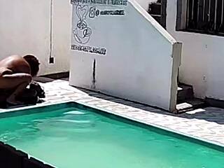 Neighbor Wife Flashed Tanned Ass Fucked by Black Bull Poolside Cuckold