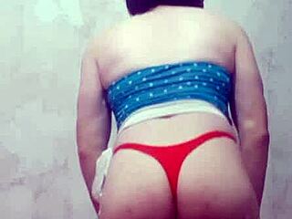 carolcross shakes lingerie ass in thong crossdressing tease