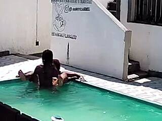 Neighbor Wife Flashed Tanned Ass Fucked by Black Bull Poolside Cuckold