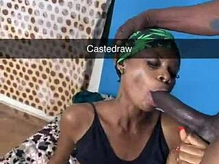 Big saggy natural tits bounce sucking huge thick monster cock