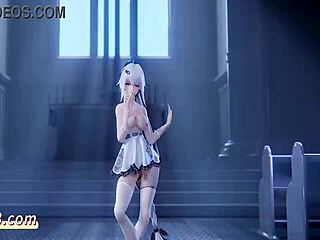 god, Alice from Fantasy Tower dances nude MMD style in this hot anime rhythm