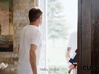 Dr Kinkerman fucks cuckold's pregnant wife while husband watches in hospital