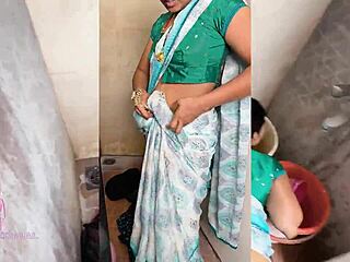Devar Sprays Cum On Bhabhi's Clothes While She Washes!
