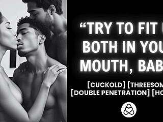 he unloads cum on my wife as husband shares double blowjob creampie