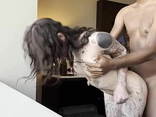 Skinny College Goth Teen Fucked Doggy by Big Black Cock Interracial