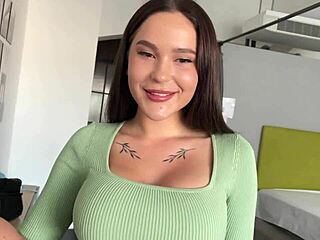 beautiful teen brunette bambola sneaks backstage blowjob delight