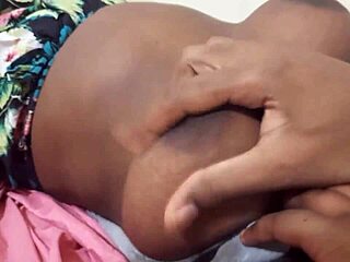 House maid shows off her big black ass in kitchen tease 