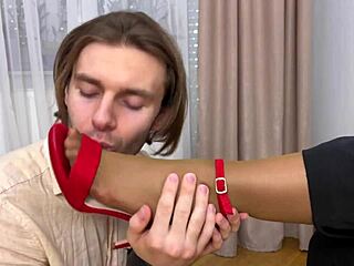 boss yanks down pantyhose demanding employee licks her wet pussy