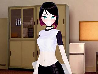 wanna see this pale emo anime slut's tight pussy stuffed cowgirl then doggystyle facial?