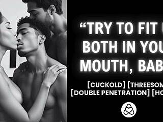 he unloads cum on my wife as husband shares double blowjob creampie