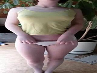 fit model with round ass tries on multiple panties slowly undressing in high definition