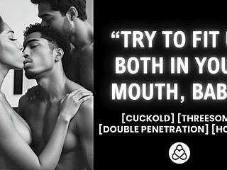 he unloads cum on my wife as husband shares double blowjob creampie