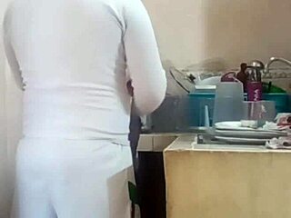 desperate latina nerd begs not to fuck in kitchen before wife arrives home