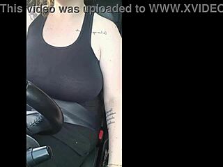 Stepmom drives uber first day flashes huge tits and belly on street exhibitionist