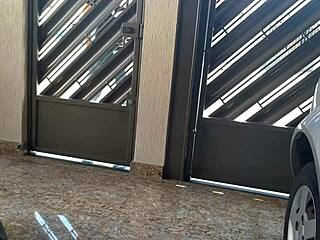 hot neighbor short jeans teases fat ass pussy flashing street