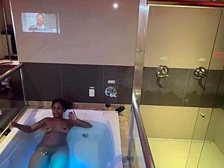 Pure bliss bathing with thick ebony negao, fat ass and tits worshipped