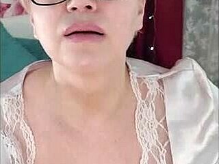 sweet stepmom teases son then dildo-fucks her wet pussy hard