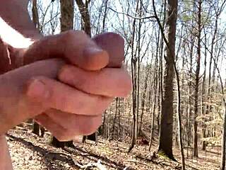 OMG flashing my hairy pussy outdoors in the forest clitlicker662 update 34 feels so wild 🍂💦😜