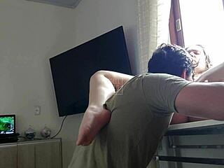 cute big ass blonde pounded submissive in kitchen
