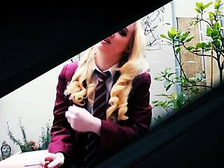 18-Year-Old Emo Deepthroats Headmaster's Cock Swallows Cumshot