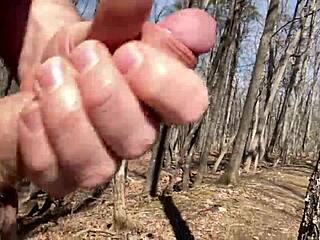 OMG flashing my hairy pussy outdoors in the forest clitlicker662 update 34 feels so wild 🍂💦😜
