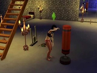 raven's gym workout turns into tattooed tits temptation