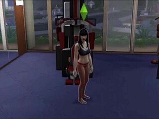 raven's gym workout turns into tattooed tits temptation