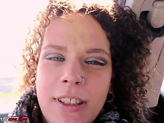 Lisa dominates with feet on cock during car ride