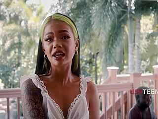 freeuse steps on petite filipina teen's pussy until debt paid with loud moans and orgasms