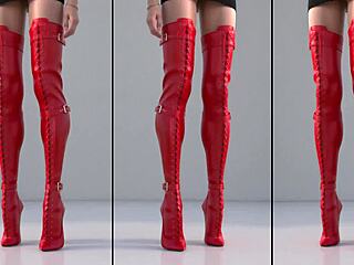 High Heels Boots Drenched in Sticky Cum on Outdoor Concrete Mess!