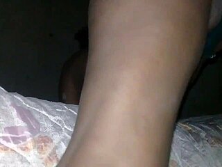 Teasing Black Shemale Virgin Plays Her Tiny Tits Softly