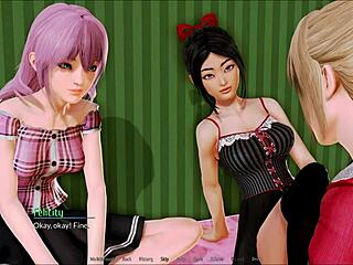 harem hotel game episode 100 in luxury hotel setting.